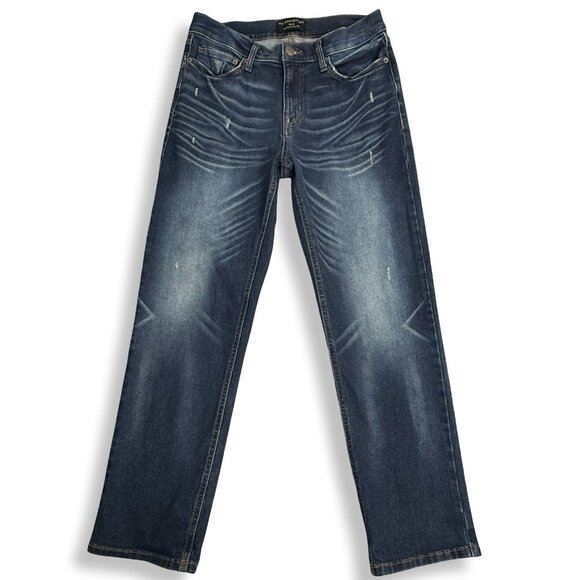 No Boundaries Jeans Mens 30 Straight Leg Distressed Blue Dark Wash Denim 30x28 - Picture 1 of 7